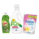 Kit Detergente Ariel Doble Poder Suavizante Lavalozas Quix