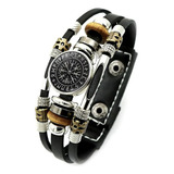 Pulsera Brazalete Brujula Vegvisir Valknut Vikingo Runa Cuer Diámetro 18 Cm Largo 18 Cm