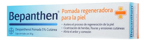  Bepanthen Pomada 5% Regeneradora Para Piel Y Cicatrización De Heridas Fisuras Y Erosiones Cutáneas 30g 