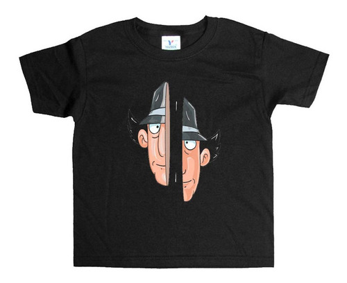 Remera Negra Niños Inspector Gadget R136