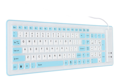 Teclado De Silicona Plegable De 103 Teclas Con Cable Usb De