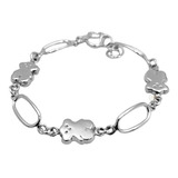 Pulsera Osito Plata Nacional Ley 950 Exclusiva Femenina