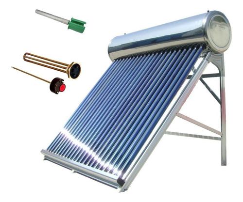 Termotanque Solar 150lts Ac. Inox Completo Resistencia Anodo