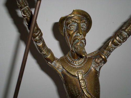 Antigua Enorme Figura Quijote Bronce Gran Detalle No Envio