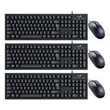 Teclado Y Mouse Genius X3 Unidades Usb Combo Pc Con Cable