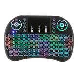 Mini Teclado Air Mouse Para Smart Luz Colores