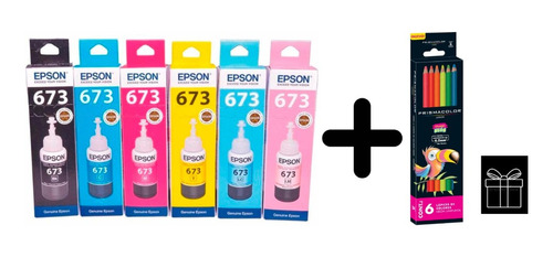 Pack 6 Tintas Epson 673 Orig. Ecotank (6 Colores) +obsequio*