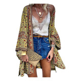 Gift Women's Slim Fit Bohemian Printed Cardigan