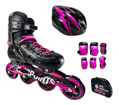 Patines Linea Semiprofesional Roller Points Con Protecciones