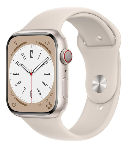 Apple Watch Series 8 45 Mm Correa Deportiva Blanco Estelar