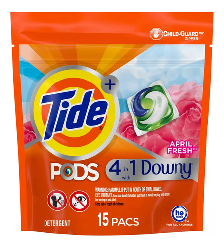 Detergente En Capsulas Tide Pods Con Downy 15 Unidades