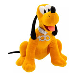 Peluche Pluto Disney100 Celebration Disney  Naranja Claro, Negro Y Plateado Tamaño Pequeño