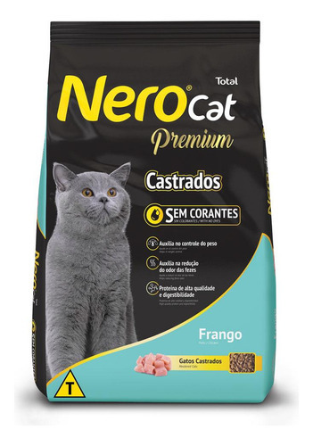 Ração Nero Premium Gatos Castrados Frango 20 Kg