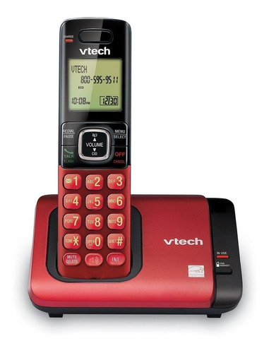 Teléfono Vtech Cs6719 Inalámbrico - Color Negro/rojo