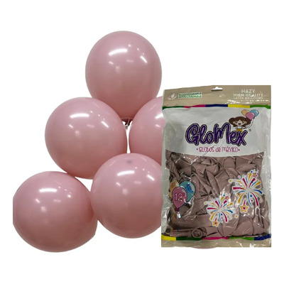 Globos De Látex Rosa Palo Trendy De 5 Para Fiesta, Pack De 100 De Glomex Rosa Palo Trendy Glomex 5