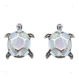 Aretes Tortuga Marquesita Concha Plata 925 Con Envio