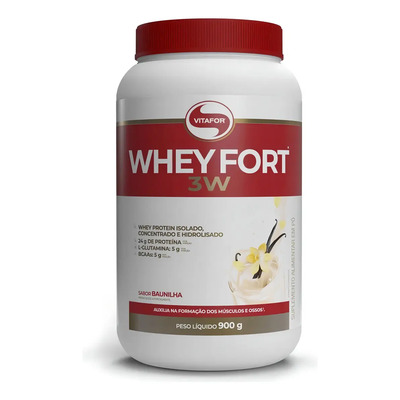 Suplemento en pó Whey Fort 3W Vitafor 900g Proteínas Sabor Cookies & Cream | Frete grátis