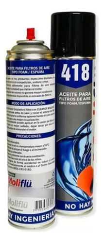 Aceite Para Filtros De Aire Foam Espuma  Moliflu 418