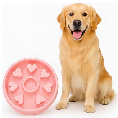 Plato Comedero Para Perro Interactivo Comida Lenta Mr Wuff Color Rosa Corazon | MercadoLibre