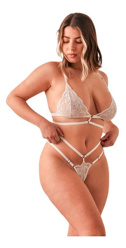 Conjunto Arnes Bajo Busto Less Doble Tira Lenceria Femenina