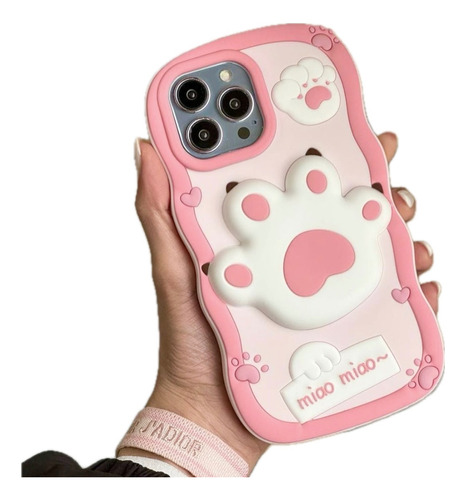 Funda Silicona Pata De Gato Miao Miao Para iPhone 13 Pro Max