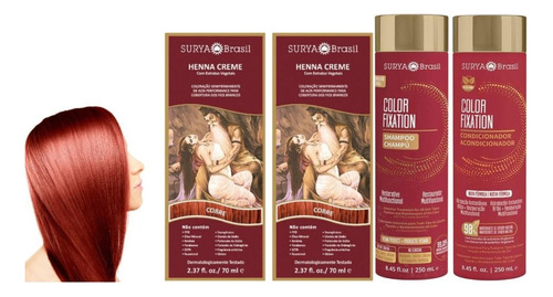 Henna Crema Cobre X 2 Unidades+shampoo Y Acondicionador 