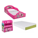 Cama Camita Infantil Con Colchon Y Juguetero Minnie Mouse