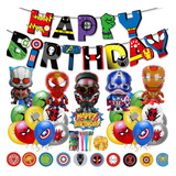 Globos De Cumpleaños Decoracion Fiesta Avengers Spiderman