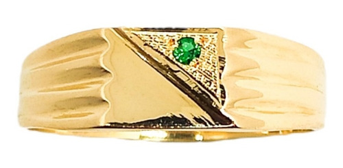 Anillo Rectangular Oro Italiano 18k Ley 750