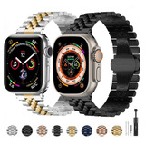 Pulseira Aço Inox Social Para Apple Watch 7 8 Ultra E Iwo