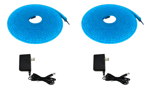 Paquete De 2 Tiras De Led 5 Metros Azul Cielo Neon Flex