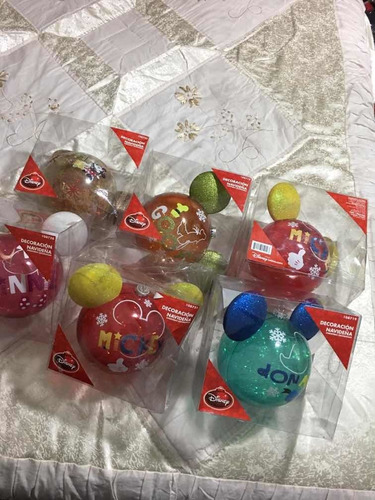 Mickey Mouse Esferas Navideñas 6 Piezas