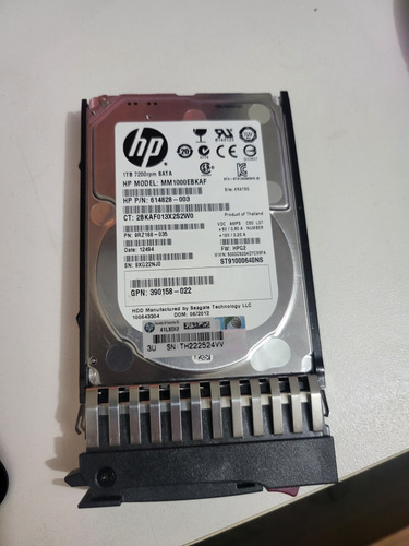 Hd Hp Servidor 1tb 7200rpm Modelo: Mm1000ebkf