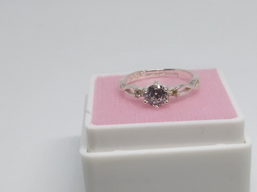 Lindo Anillo Infinito Plata Real 925 Cristal Ajustable Mujer