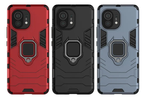 Funda De Uso Rudo Anillo Xiaomi Mi 11 + Mica Hidrogel Gratis