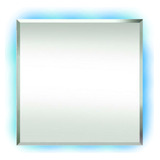 Espelho Led Decorativo 80x80cm Bisotê Com Suporte