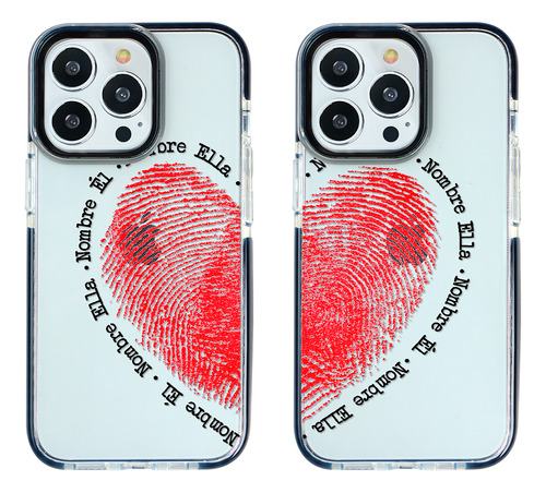 Funda Para iPhone Para Parejas Corazón Con El Nombre De Ella