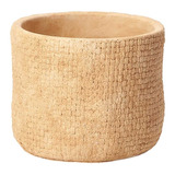 Cachepot Vaso Decorativo Cimento Estilo Bambu Trançado G