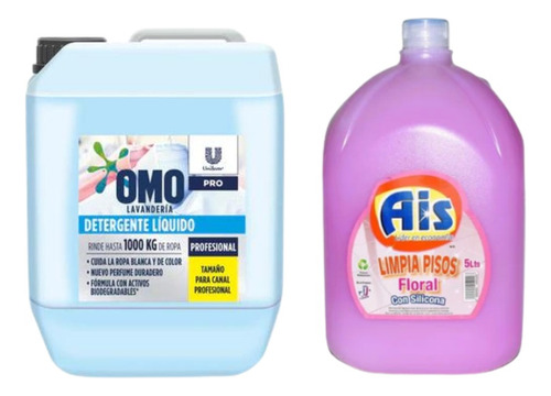 Omo Detergente Profesional 10 Litros Y Limpia Pisos 5 Lt