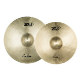 Kit Pratos De Bateria Zeus Custom Crash 18'' E Ride 20''