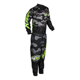 Kit Infantil Masculina Preto / Cinza Camuflado Amx Enduro