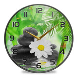 Reloj De Pared Con Diseño De Flor Zen 30 Cm Silencioso Y Mod