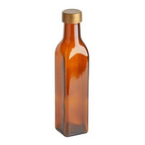 Botella Aceite/vinagre Vidrio 250cc Ambar C/pico Vertedor 