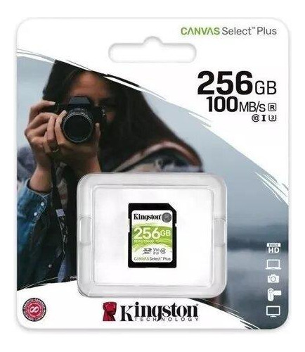 Tarjeta Memoria Sd Kingston Canvas Select Plus 256gb Verde