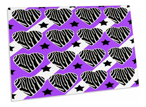 3drose Punk Rockabilly Zebra Purple White Black Print - Desk