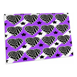 3drose Punk Rockabilly Zebra Purple White Black Print - Desk