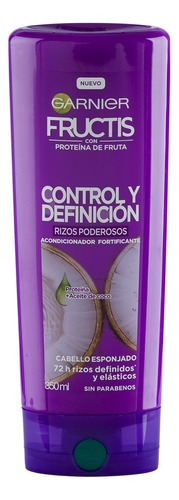 Acondicionador Garnier Fructis Control Y Definición Rizos Poderosos En Botella De 350ml Por 1 Unidad