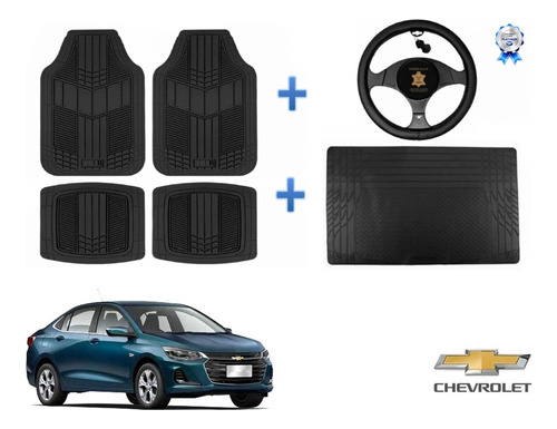 Tapetes 4pz + Cajuela + Volante Chevrolet Onix 2020 - 2024