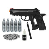 Pistola C12 4.5mm Co2 Airgun + 5 Co2 + 300 Esfera Aço + Óleo