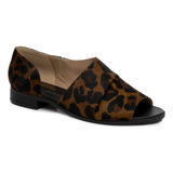 Sapatilha Peep Toe Aberta Animal Print Sapato Show 2256.0197